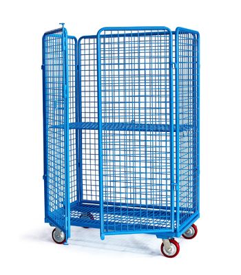 High Gloss 6.0mm Wire 50 * 100 Mesh Roll Container Trolley