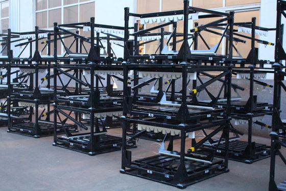 Pallet Transportasi Baja Tabung Masuk Persegi 4 Arah Hitam