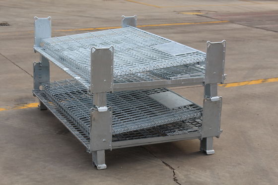Logistik Pallet Kotak Dilapisi Seng 1000kg 50 * 100mm Wire Mesh