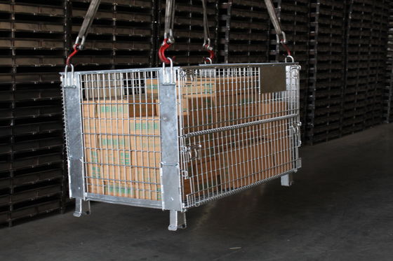 Logistik Pallet Kotak Dilapisi Seng 1000kg 50 * 100mm Wire Mesh