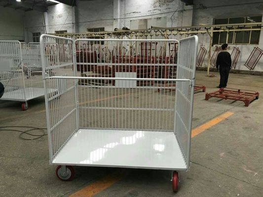 High Gloss 6.0mm Wire 50 * 100 Mesh Roll Container Trolley