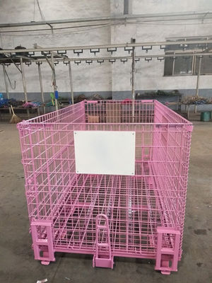 Wadah wire mesh digunakan untuk menyimpan barang di gudang