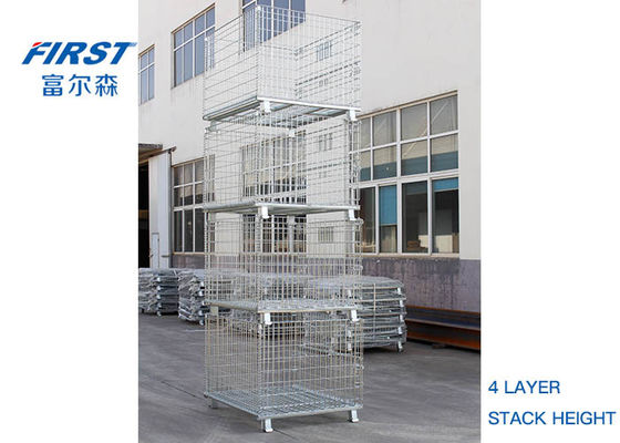 Transportasi 5/1 Stackability RAL Galvanized Wire Mesh Box Pallet