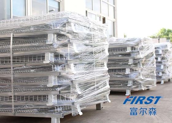 Empat Cincin Pallet Kotak Pengukur Wire Mesh 6.31m3 6.3mm