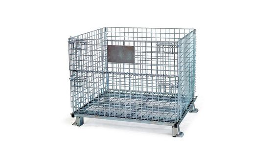 Penyimpanan Gudang Berlapis Seng Baja 50x50mm Q235 Wire Mesh Cage