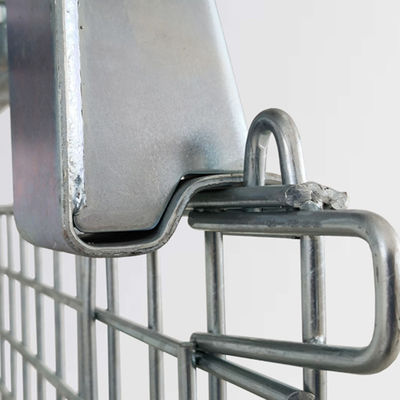 Silver Lockable Folding 50 * 50mm 1500KG Kandang Logam yang Dapat Dilipat