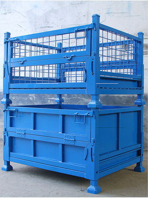 Logistik 4 Lapisan Susun Kotak Pallet Logam kawat 6.4mm